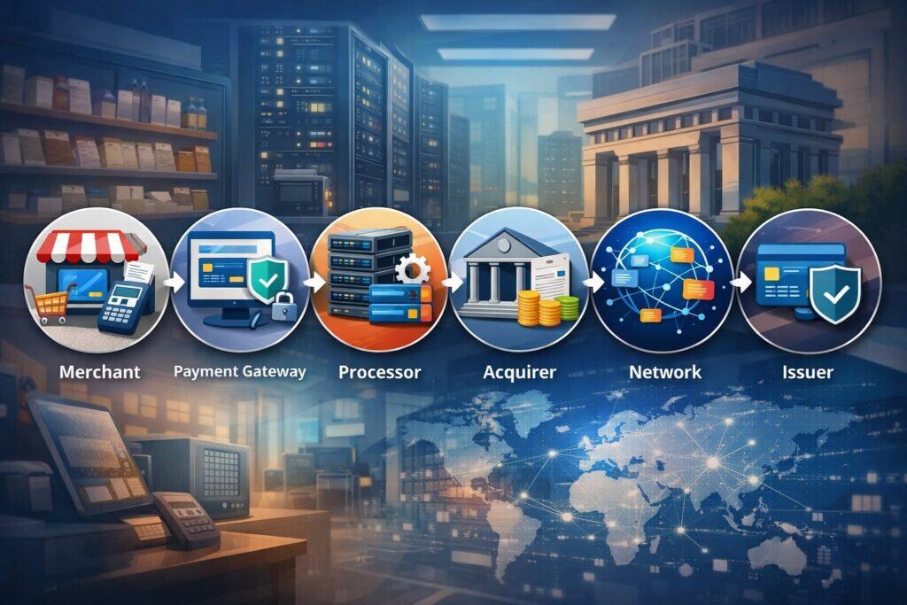 Who’s Involved in Batch Processing: Merchant, Gateway, Processor, Acquirer, Network, Issuer