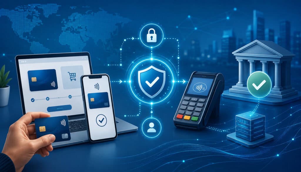 Secure payment authorization process illustration