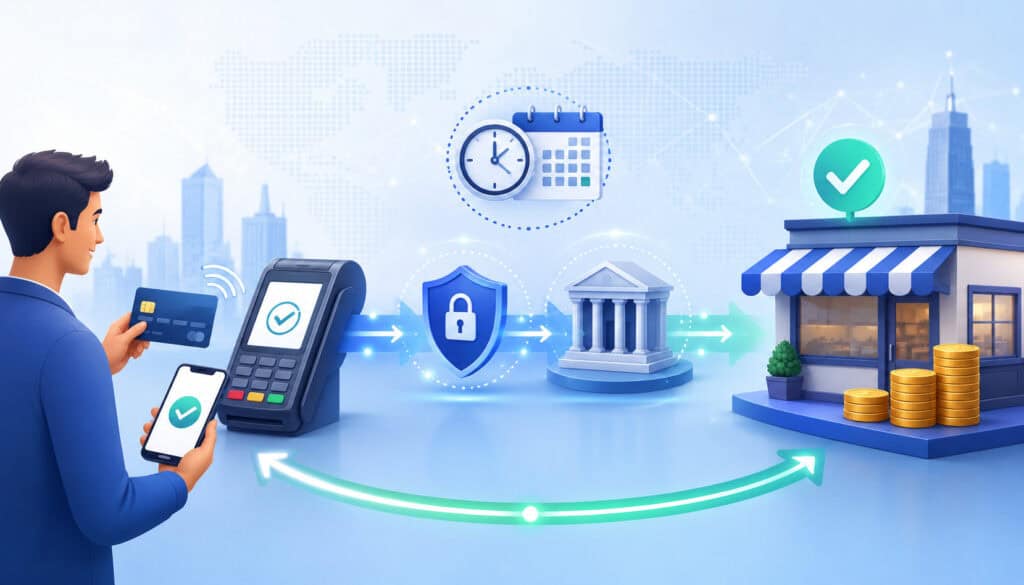 Payment settlement process illustration