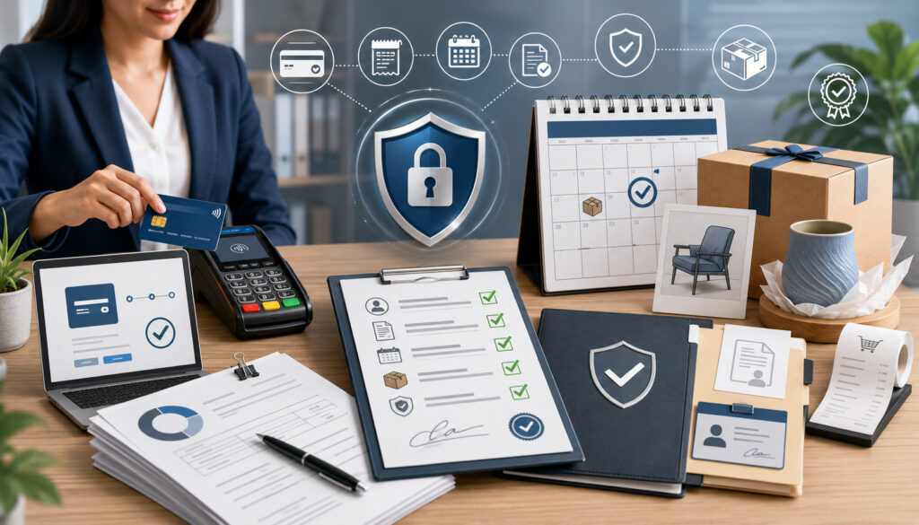 Credit card deposits and prepayment documentation protection illustration