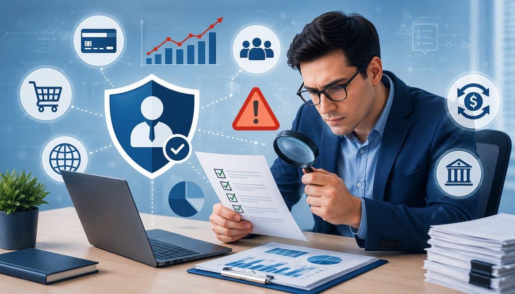 Payment processor underwriting review and risk assessment illustration